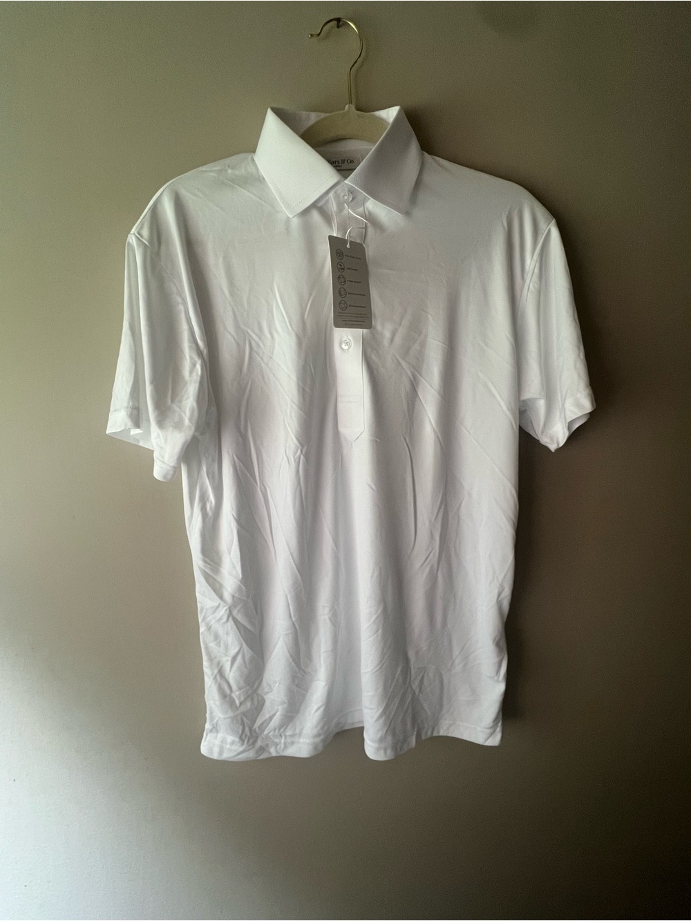 Collars & Co. Men's White Polo Shirt - Classic Short Sleeve